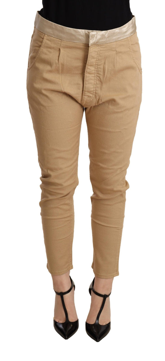 CYCLE Pantaloni skinny slim fit a vita media beige