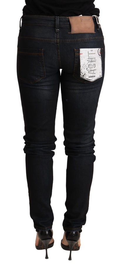 Jeans skinny a vita bassa lavati blu Acht Chic