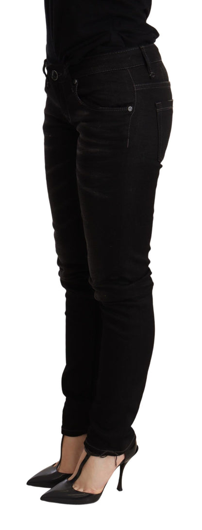 Denim skinny Acht Chic nero a vita bassa