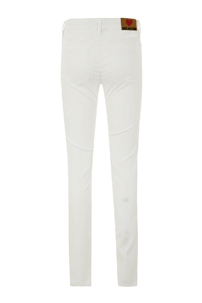 Love Moschino Chic Denim in misto cotone bianco