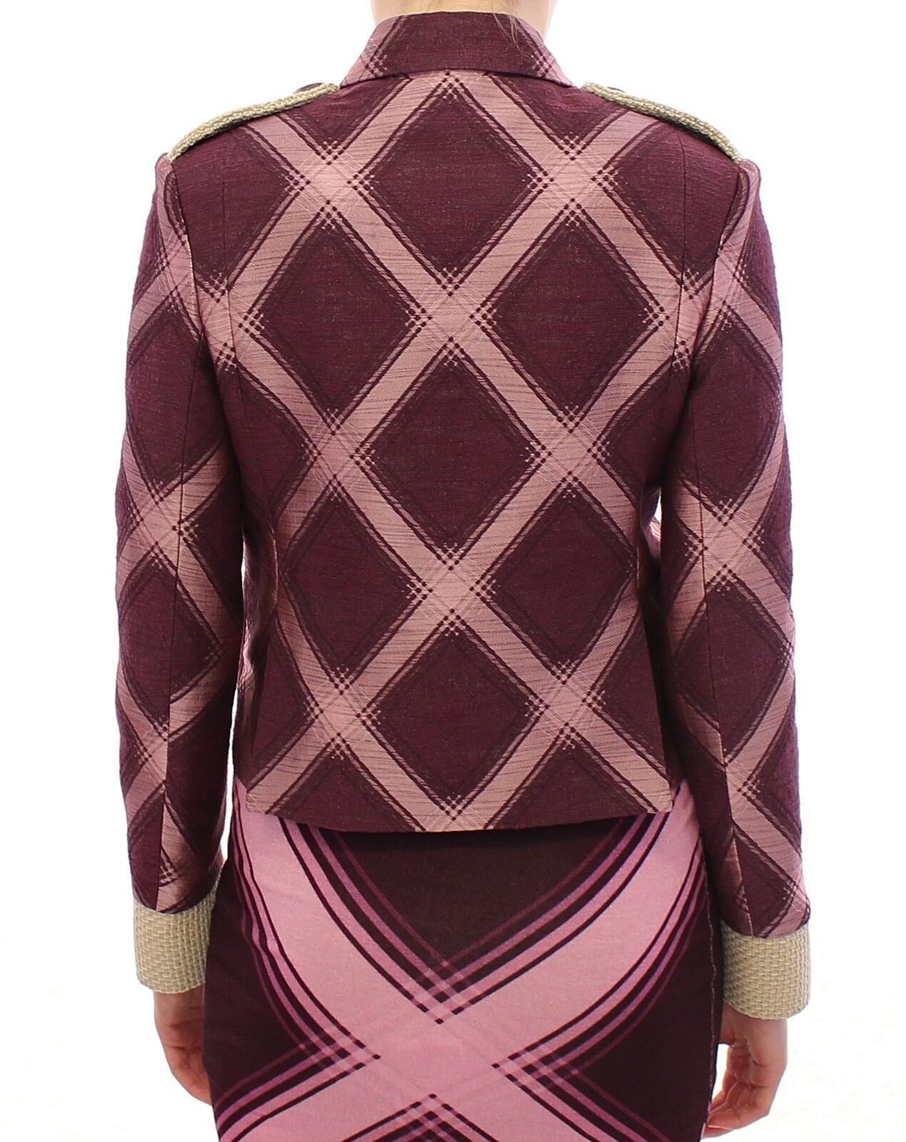 House of Holland Elegant Multicolor Check Print Jacket