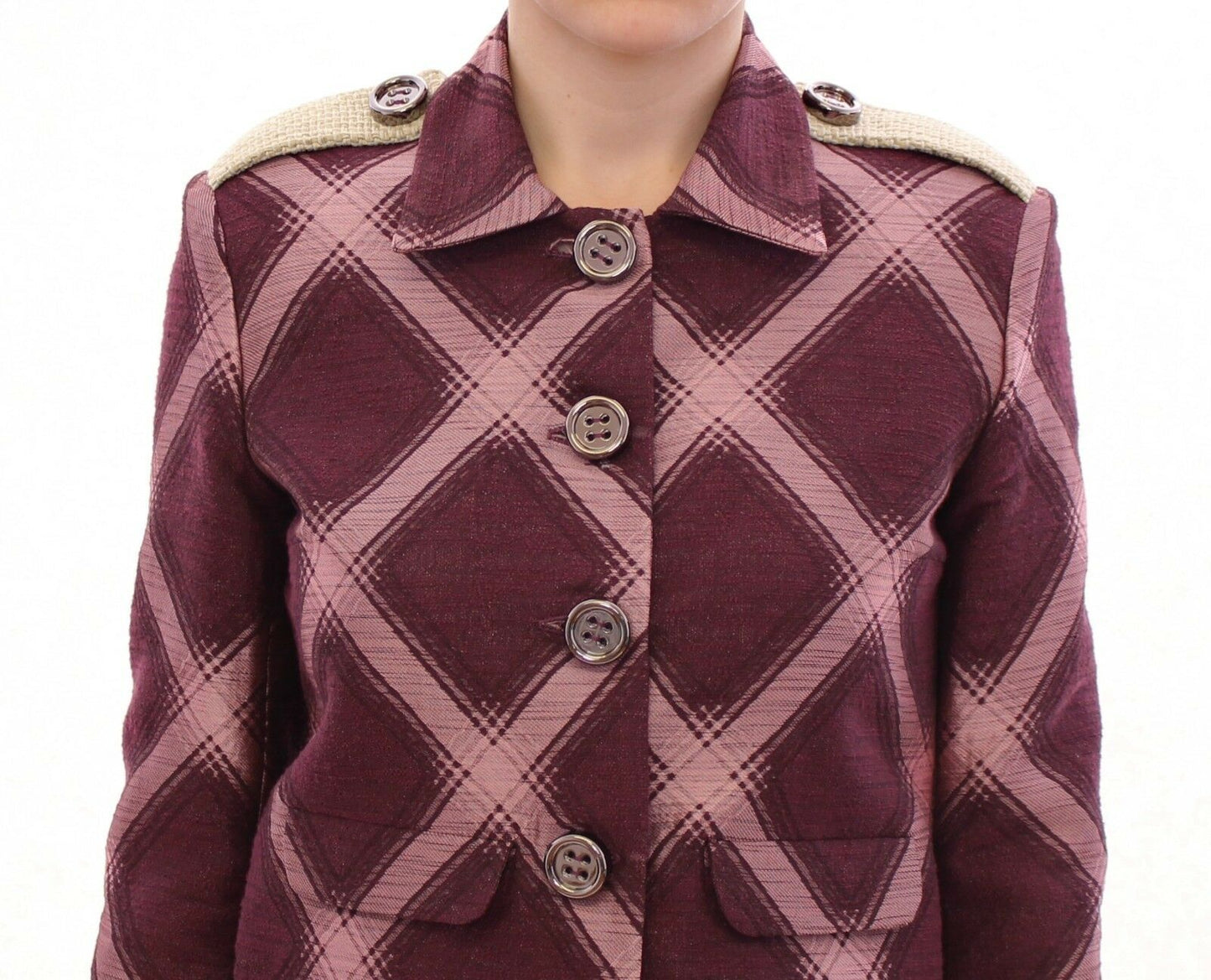 House of Holland Elegant Multicolor Check Print Jacket