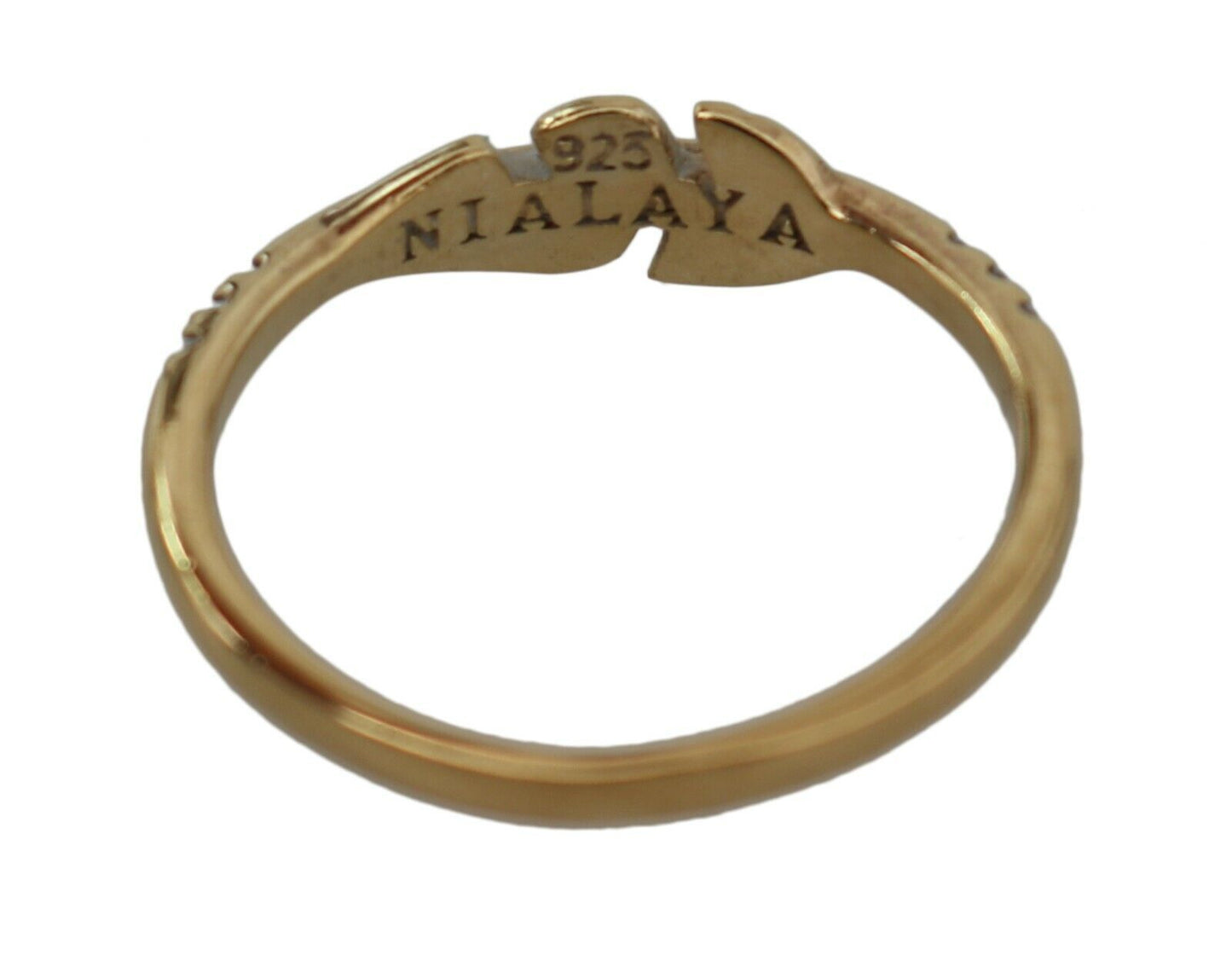 Nialaya elegante anello da donna in cristallo CZ dorato