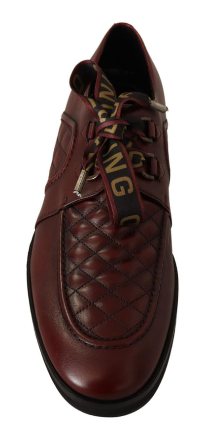 Dolce &amp; Gabbana Eleganti Scarpe Derby in Pelle Bordeaux