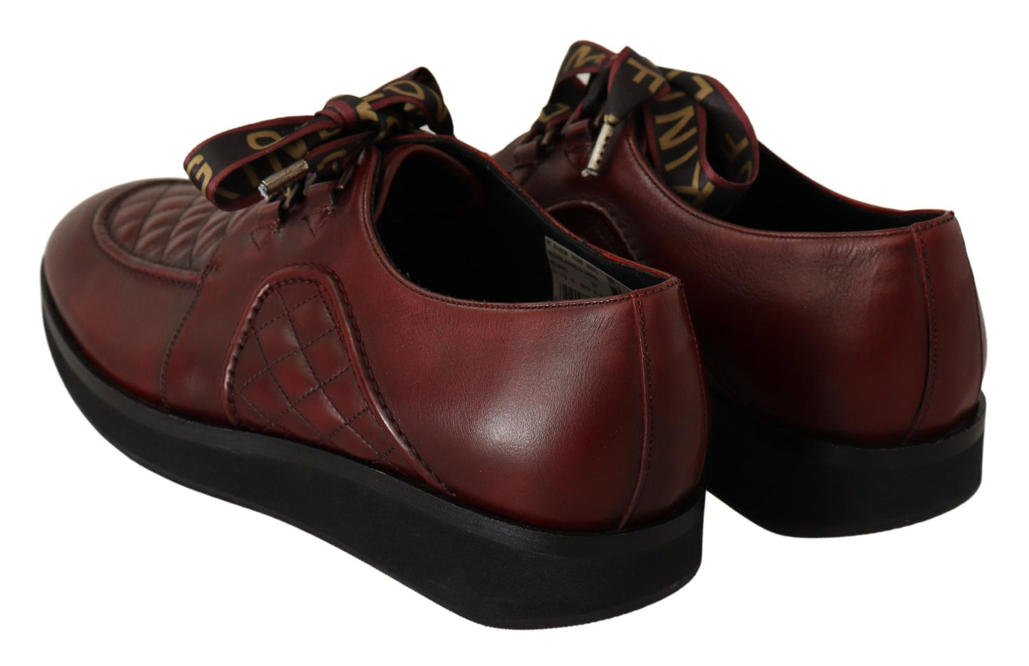 Dolce &amp; Gabbana Eleganti Scarpe Derby in Pelle Bordeaux