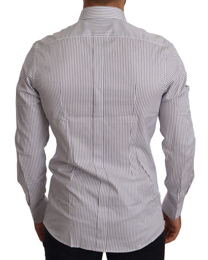 Dolce &amp; Gabbana Camicia elegante slim fit in cotone a righe