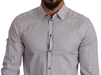 Dolce &amp; Gabbana Camicia elegante slim fit in cotone a righe