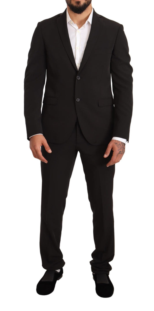 Domenico Tagliente Abito elegante due pezzi slim fit nero