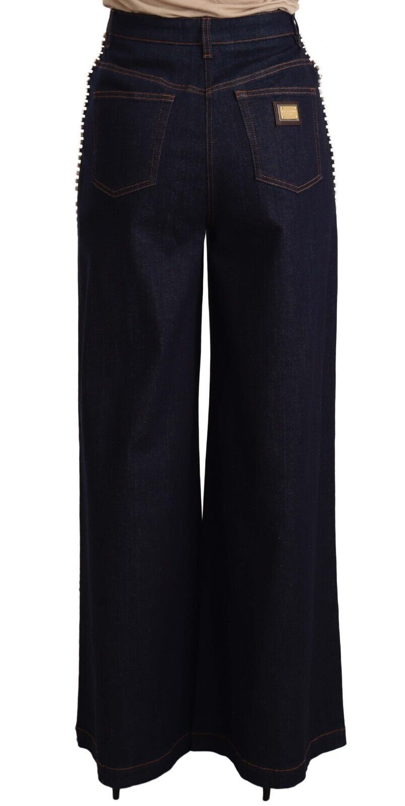 Jeans Dolce &amp; Gabbana eleganti in denim a zampa blu scuro