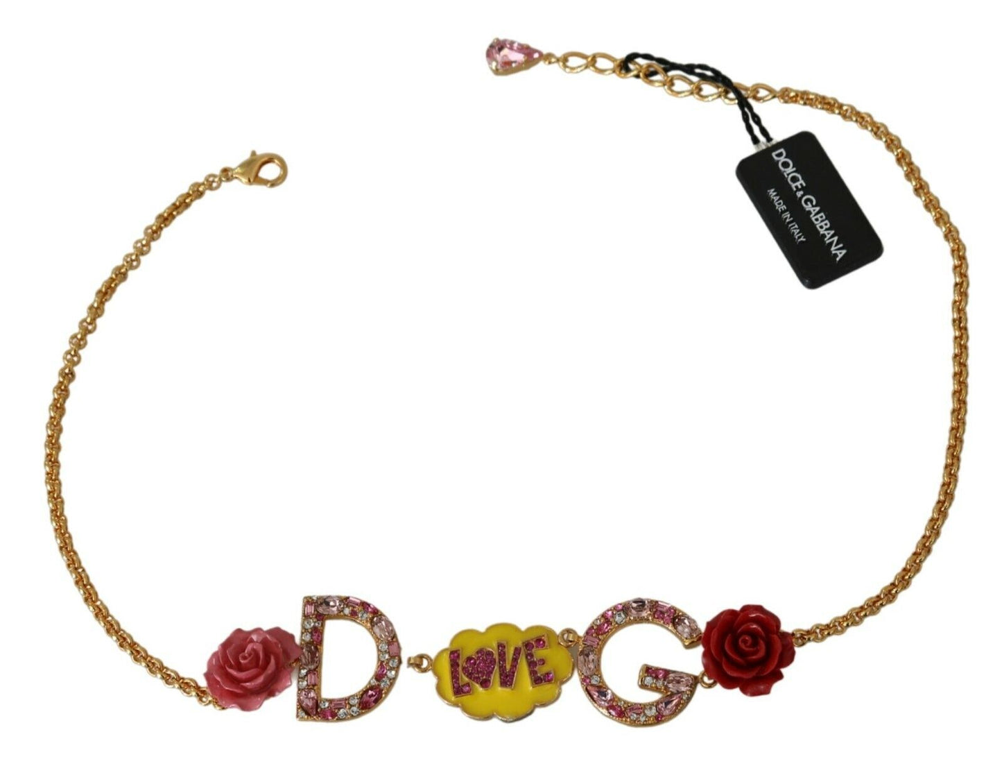 Dolce &amp; Gabbana Collana con ciondolo in cristallo dorato