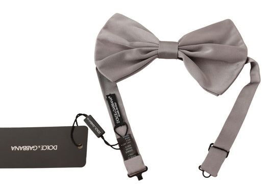 Dolce &amp; Gabbana Elegante Papillon In Seta Grigio Argento