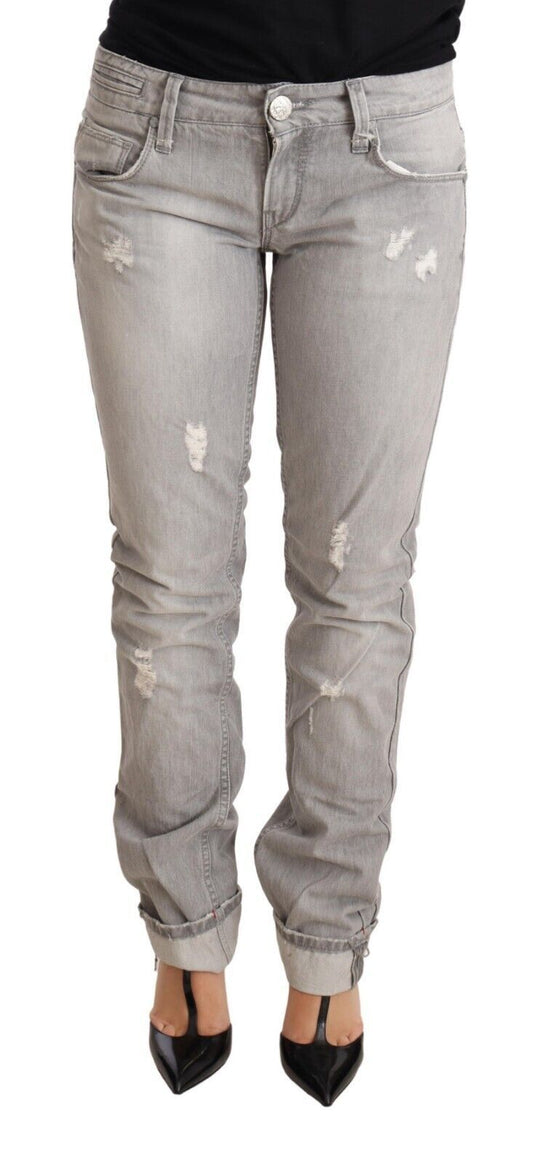 Jeans Acht Chic slim fit lavaggio grigio strappato