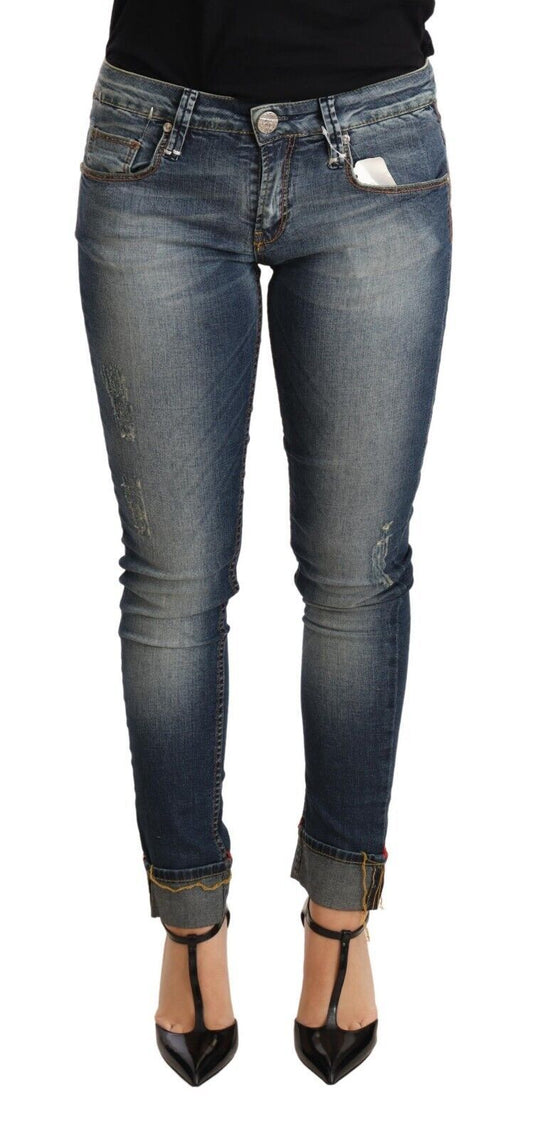 Denim skinny lavato blu Acht Chic