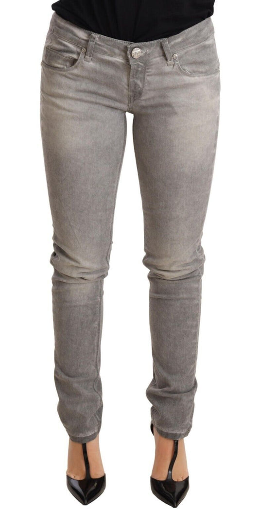 Jeans Acht Chic in cotone slim fit lavato grigio