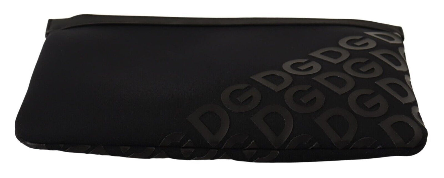 Поясная сумка Dolce &amp; Gabbana Sleek Black из неопрена с монограммой