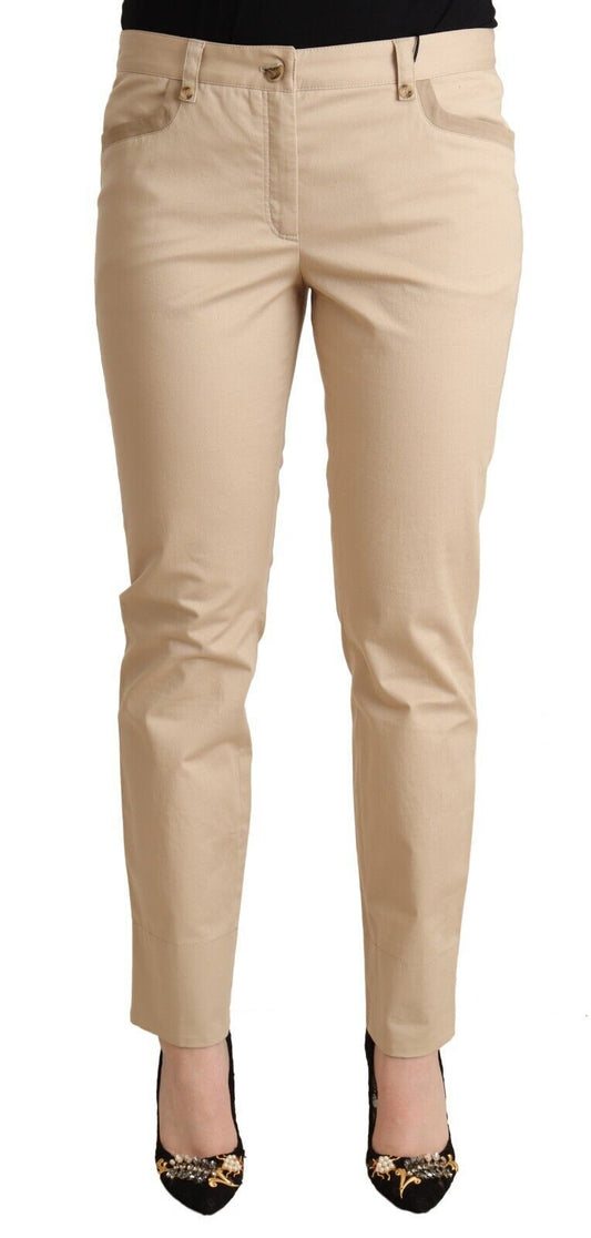 Dolce &amp; Gabbana Pantaloni skinny eleganti in cotone stretch beige