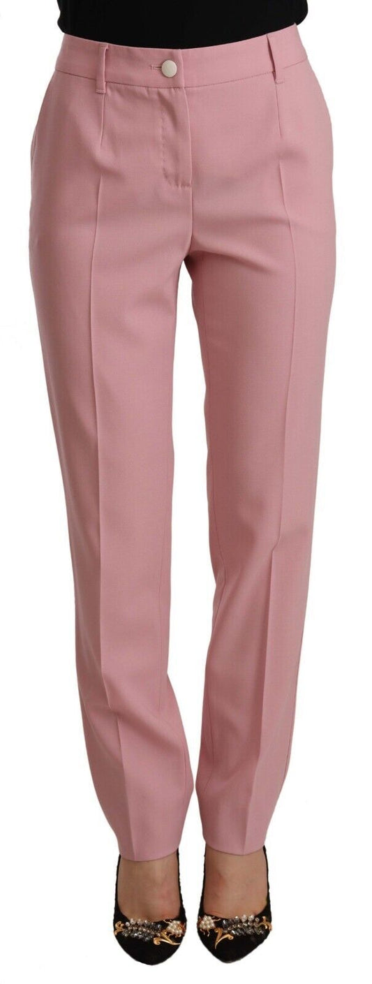 Pantaloni eleganti rosa a vita alta di Dolce &amp; Gabbana