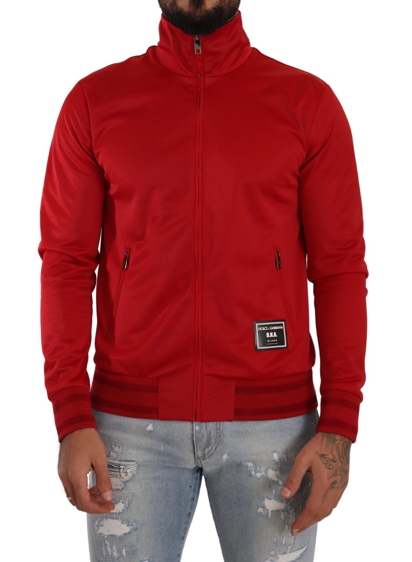 Dolce & Gabbana Stunning Zip Sweater Cardigan in Red