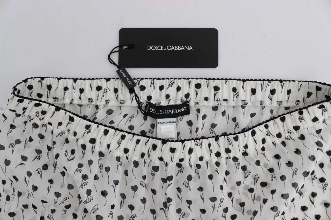 Dolce &amp; Gabbana eleganti pantaloncini da notte in pizzo di seta