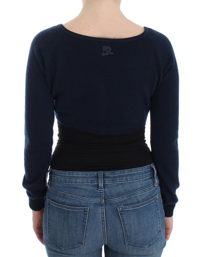 Ermanno Scervino Chic Maglione corto in misto cashmere in blu