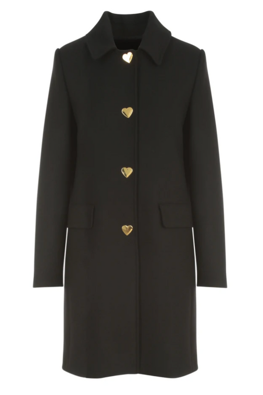 Love Moschino Black Wool Women Coat