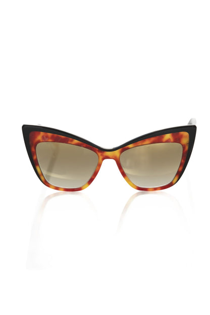 Frankie Morello Brown Acetate Women Sunglass