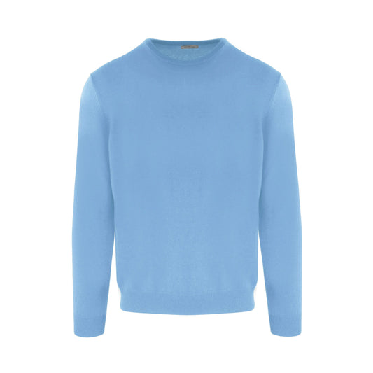 Maglione Girocollo Malo in Cashmere Blu Ghiaccio