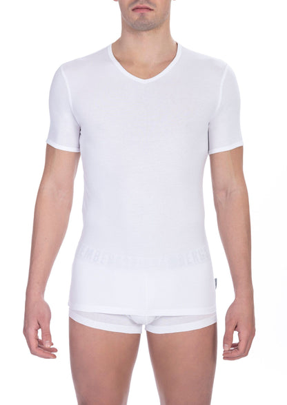 T-shirt da uomo in cotone bianco Bikkembergs