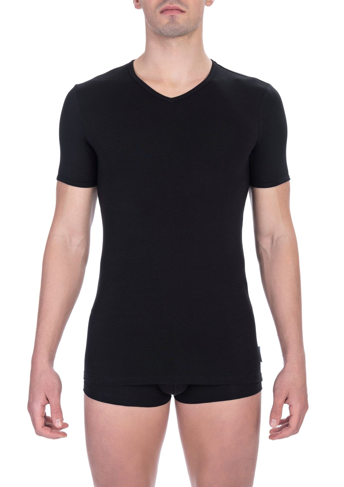 T-shirt da uomo in cotone nero Bikkembergs