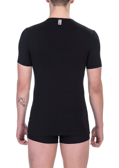 T-shirt da uomo in cotone nero Bikkembergs