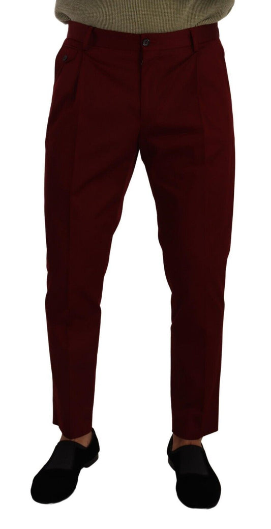 Dolce &amp; Gabbana eleganti pantaloni chino rosso scuro da uomo