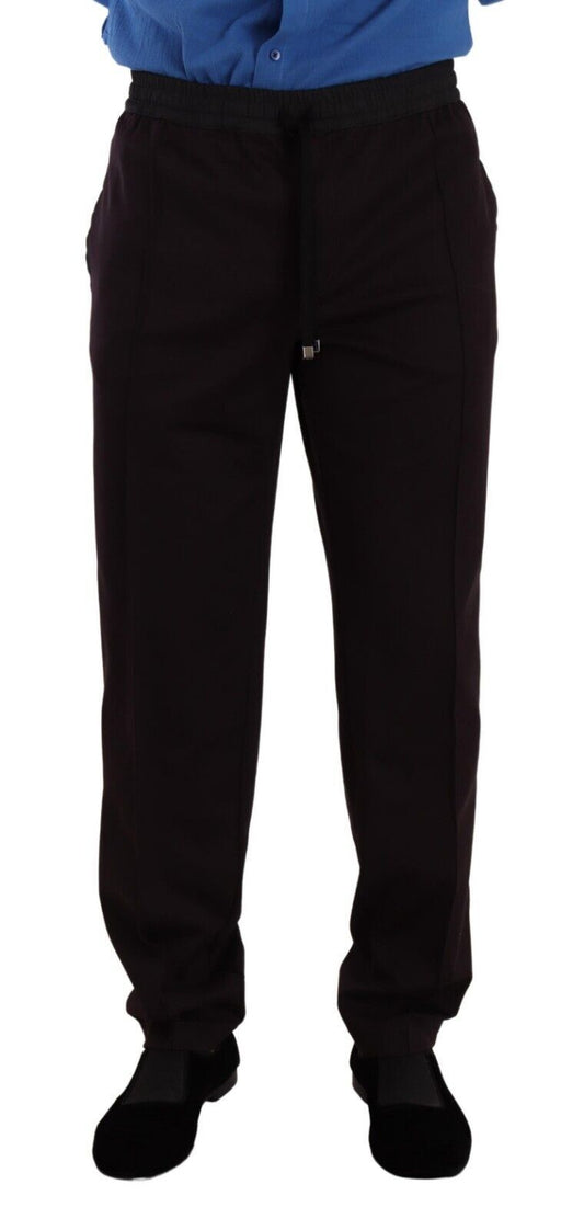 Dolce & Gabbana Elegant Burgundy Cotton Joggers