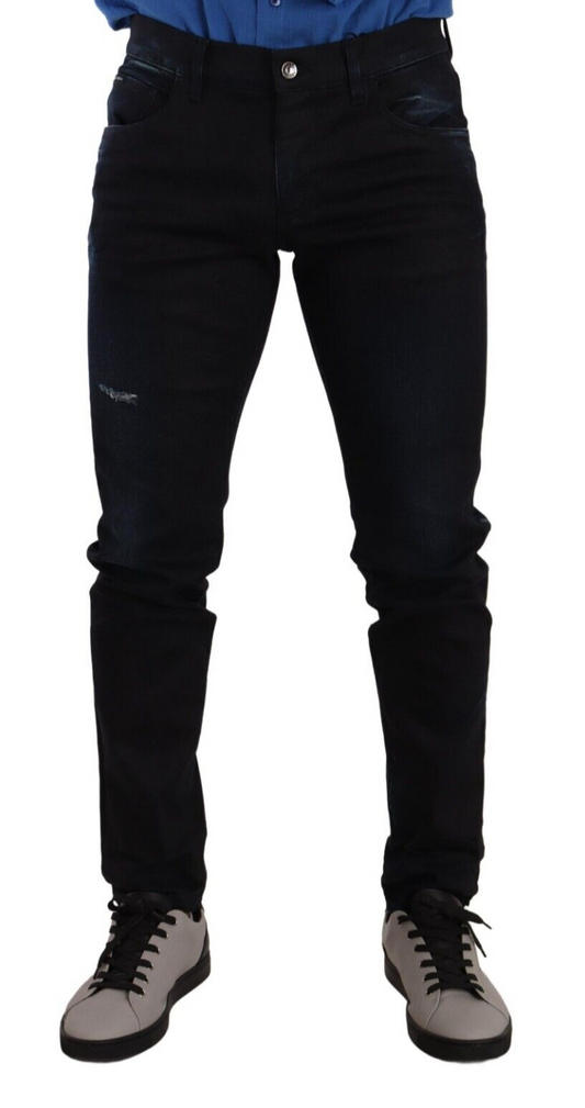 Jeans Dolce &amp; Gabbana eleganti slim fit in denim blu scuro