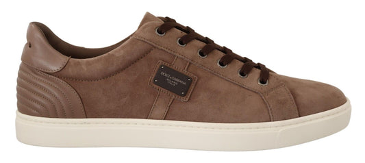 Dolce &amp; Gabbana Eleganti Sneakers in Pelle Marrone da Uomo