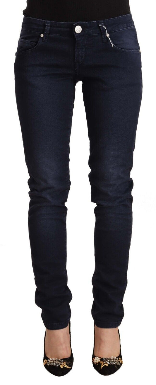 Denim skinny Acht Chic a vita bassa in blu