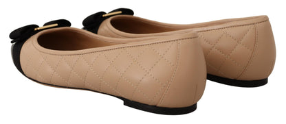 Salvatore Ferragamo Ballerine eleganti in pelle trapuntata - Design chic bicolore