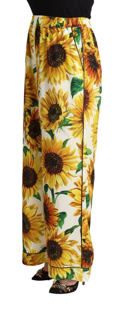 Pantaloni a gamba larga eleganti con girasole Dolce &amp; Gabbana