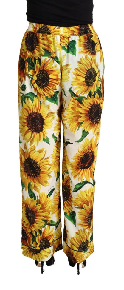 Pantaloni a gamba larga eleganti con girasole Dolce &amp; Gabbana