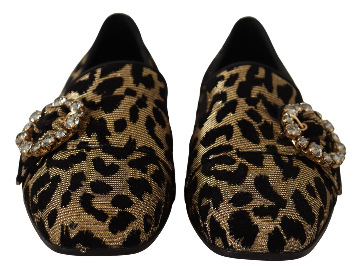 Dolce &amp; Gabbana eleganti mocassini con gemme di cristallo leopardate