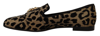 Dolce &amp; Gabbana eleganti mocassini con gemme di cristallo leopardate