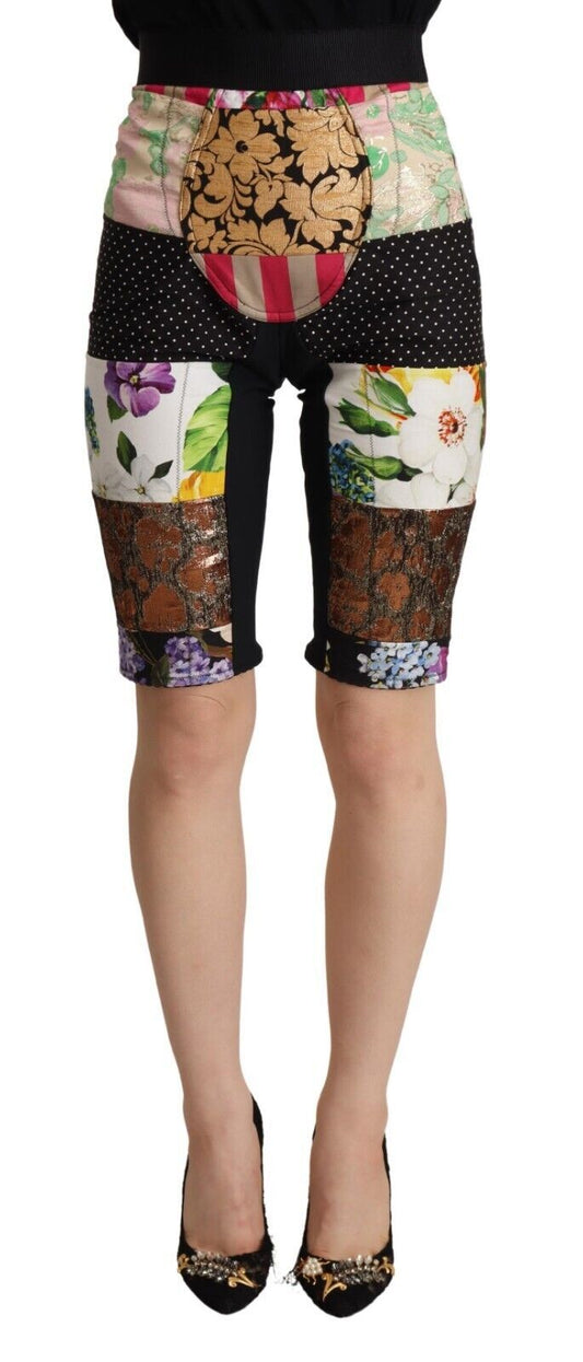 Dolce &amp; Gabbana eleganti pantaloni corti floreali in tonalità viola