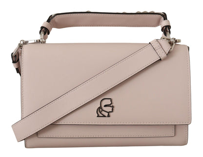 Borsa a tracolla Karl Lagerfeld Elegance in pelle color malva