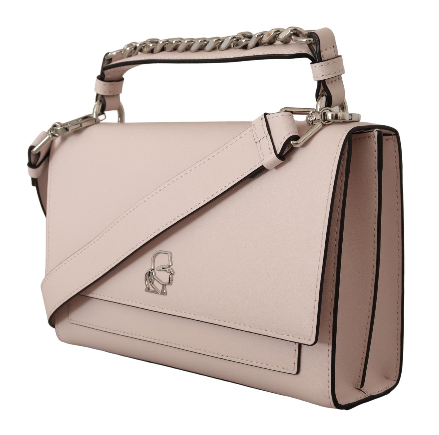 Borsa a tracolla Karl Lagerfeld Elegance in pelle color malva