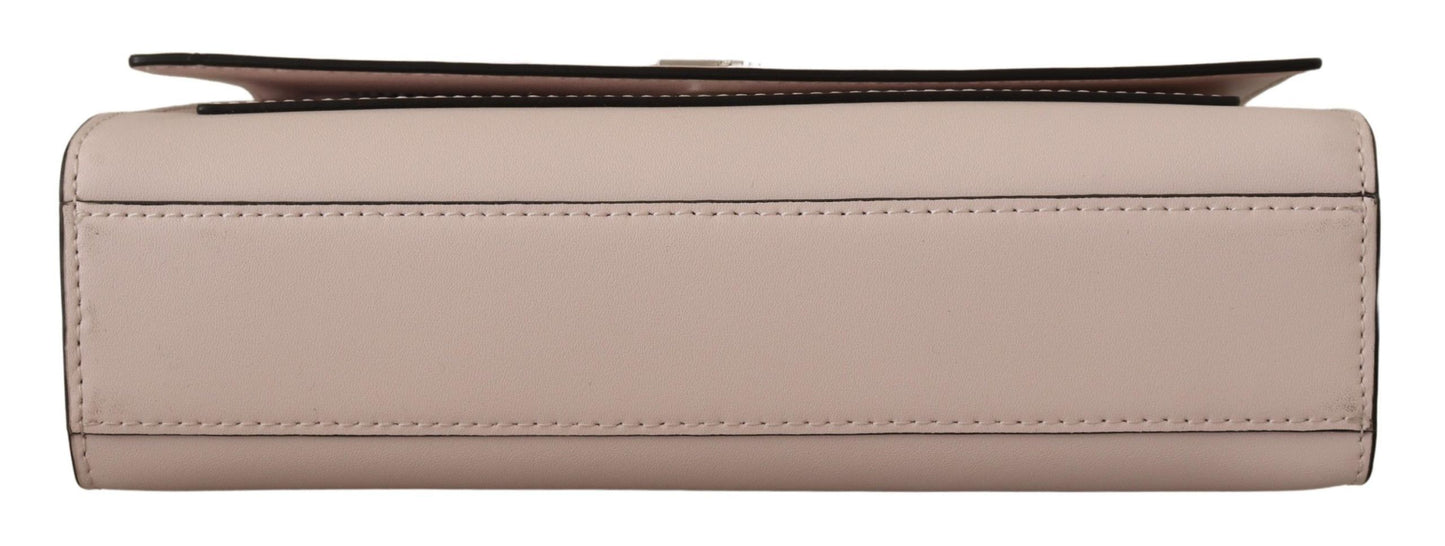 Borsa a tracolla Karl Lagerfeld Elegance in pelle color malva