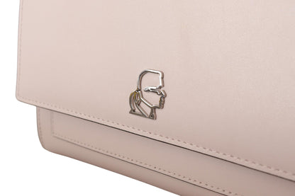 Borsa a tracolla Karl Lagerfeld Elegance in pelle color malva