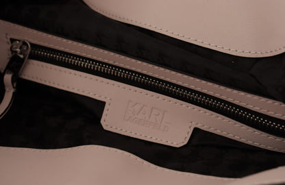 Karl Lagerfeld Elegante borsa a tracolla in pelle color malva color gesso