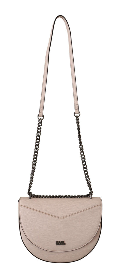 Karl Lagerfeld Elegante borsa a tracolla in pelle rosa chiaro malva