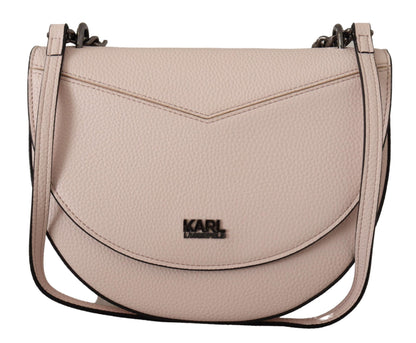 Karl Lagerfeld Elegante borsa a tracolla in pelle rosa chiaro malva