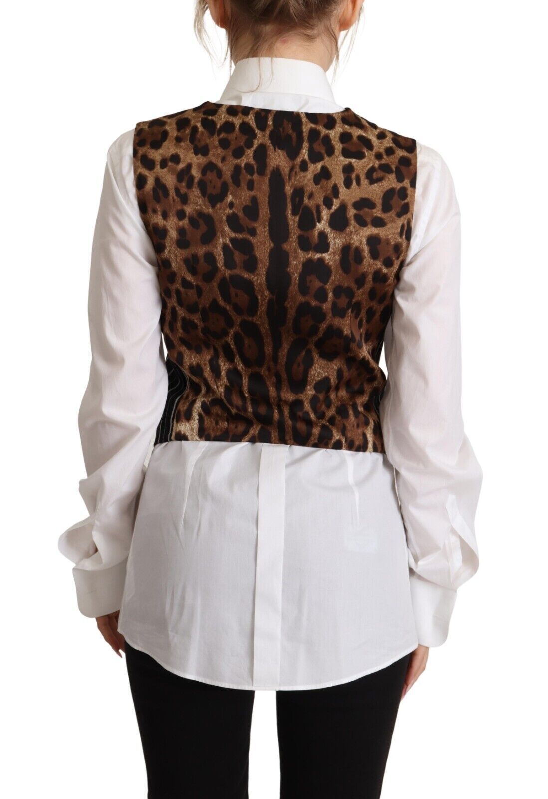 Dolce &amp; Gabbana Gilet elegante in misto lana senza maniche con scollo a V