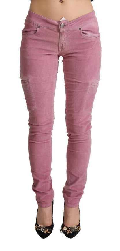 Jeans skinny Acht Chic rosa a vita bassa